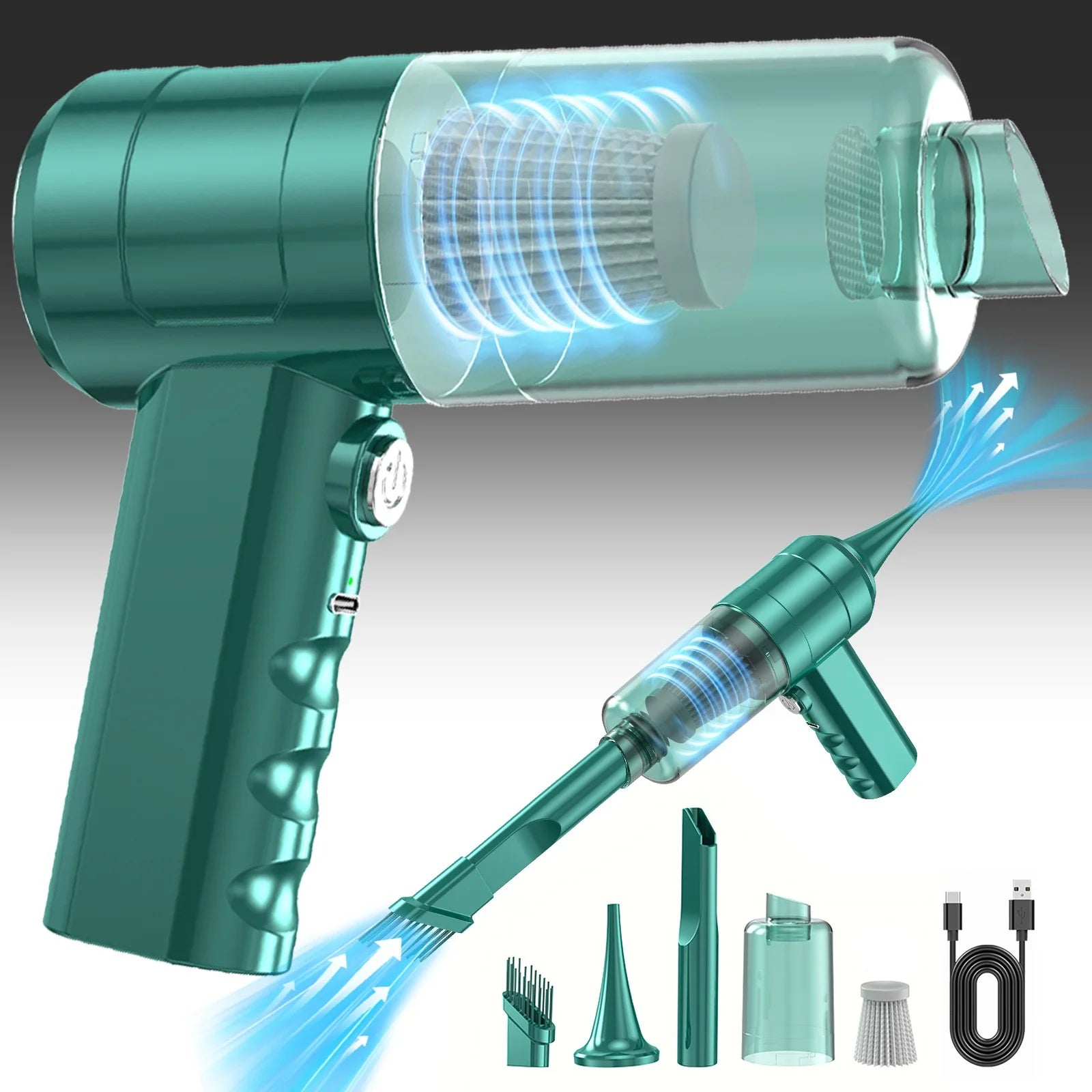 Wireless Handheld Vacuum Cleaner, Mini Portable Vacuum for Car and Home, 2-In-1 Multipurpose High-Power Vacuum, Rechargeable Hand Held Vacuum Cleaner, Car Portable Vacuum Cleaner