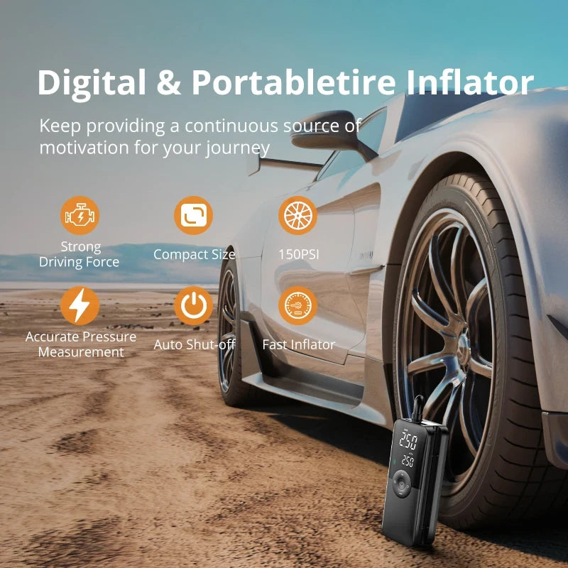 CARSUN Portable Cordless Tire Inflator